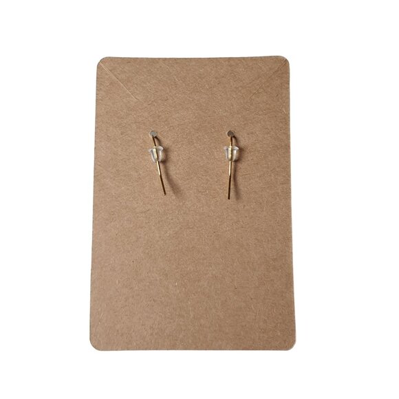 Handcrafted Gold Tone Brown Faux Stone Drop Earrings Elegant Jewelry for Women - Picture 3 of 3